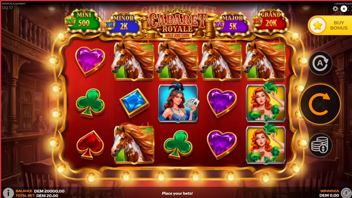 Cabaret Royale سلاٹ کا ایک پرتعیش تھیٹر تھیم والا منظر