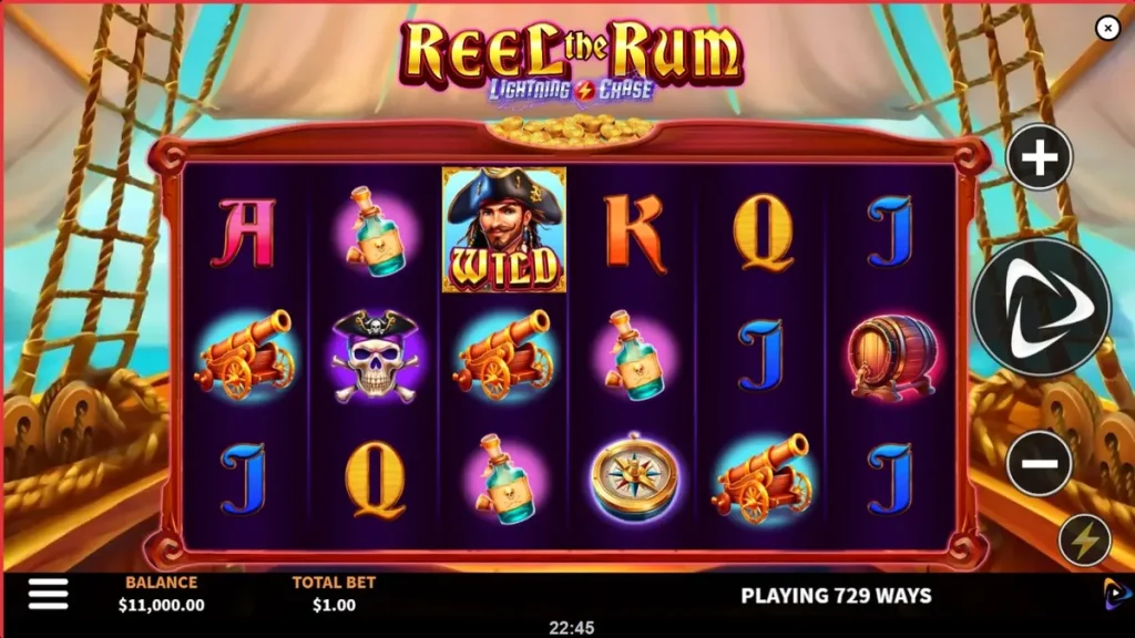 Reel the Rum سلاٹ گیم کا منظر