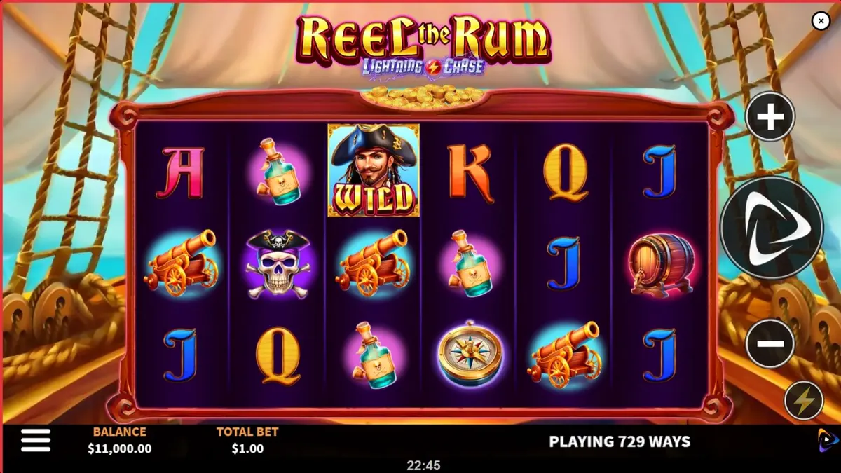 Reel the Rum سلاٹ گیم کا منظر